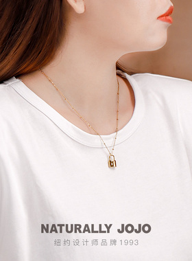 时尚气质18K钛钢小锁头吊坠精美百搭同心锁项链配饰2026新款爆款