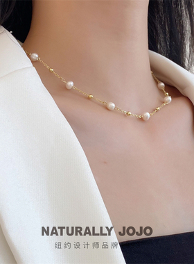 天然淡水珍珠项链女满天星颈链