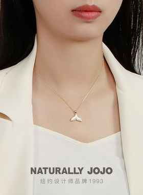 纯银贝壳鱼尾项链女生轻奢小众高级设计感配饰锁骨链2026新款爆款