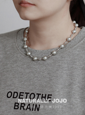 法式时髦满天星仿珍珠项链女生锁骨链轻奢小众设计高级感气质颈链