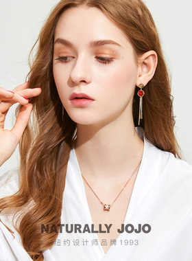 JOJO满钻小蛮腰项链女彩金锆石