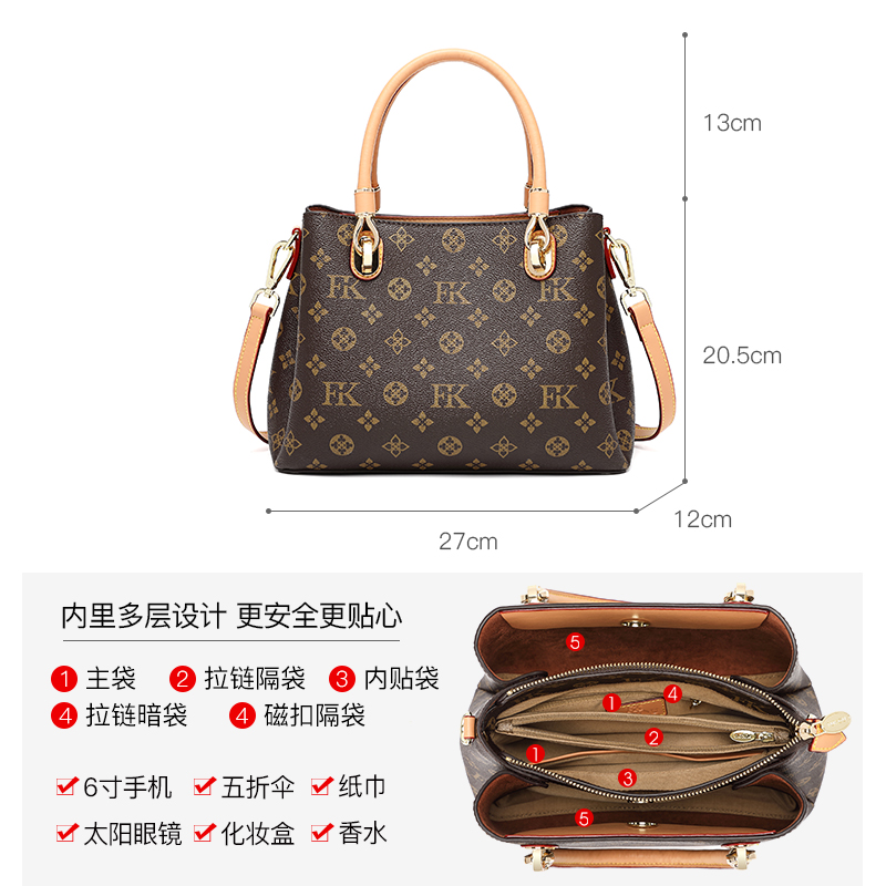 lanvera旗舰店LANVERA女士包包手提新款 妈妈包中年大气斜挎大容量女包秋冬2