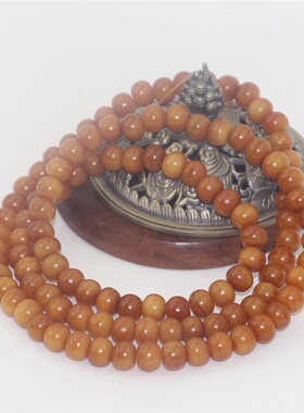 西藏天然做旧108颗牦牛骨佛珠DIY