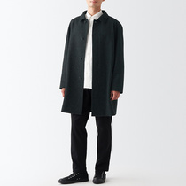 No print good products MUJI male style wool mix short coat short coat with large coat of clothing