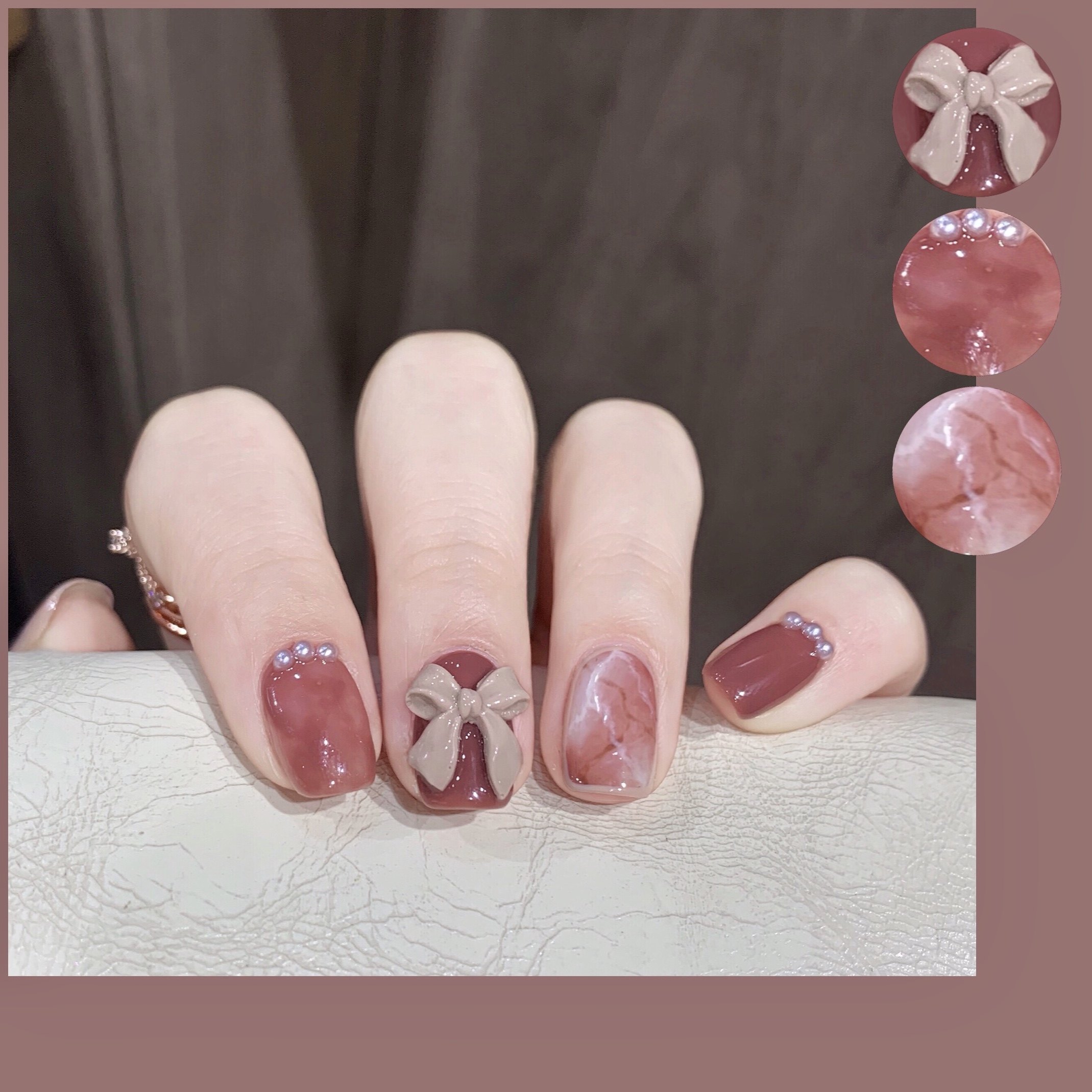 假指甲贴片光疗成品 网红丝带蝴蝶结少女 穿戴新娘甲孕妇甲片美甲,淘宝优惠券,粉丝福利购,淘宝优惠卷