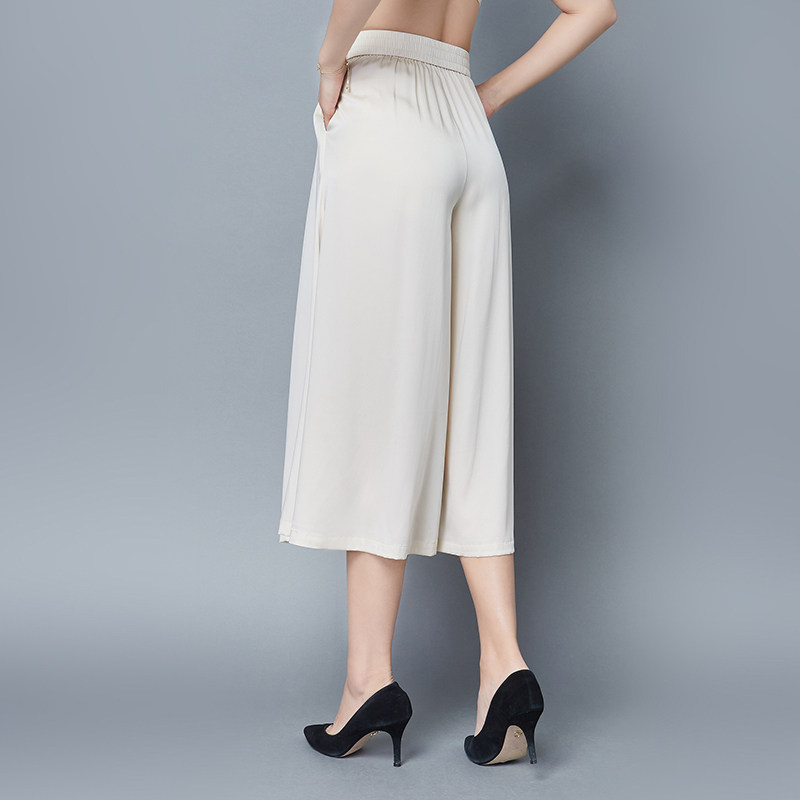 重磅桑蚕丝绸宽松休闲八分2023裙裤 宛香丝休闲裤