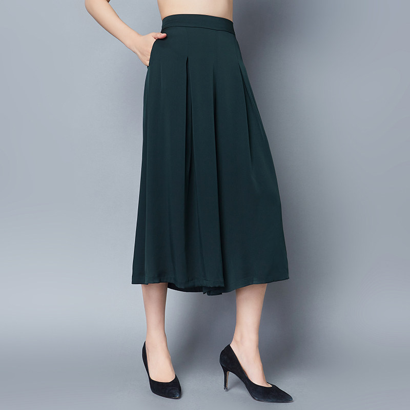 重磅桑蚕丝绸宽松休闲八分2023裙裤 宛香丝休闲裤