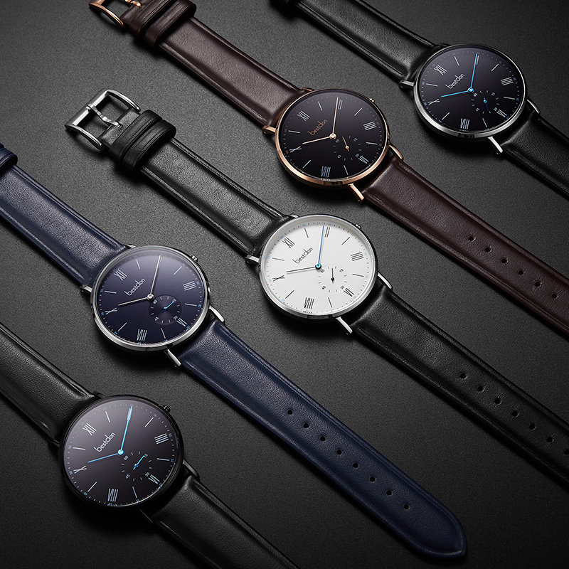 邦顿男士超薄皮带防水学生石英表 bestdon帝瑞国产腕表