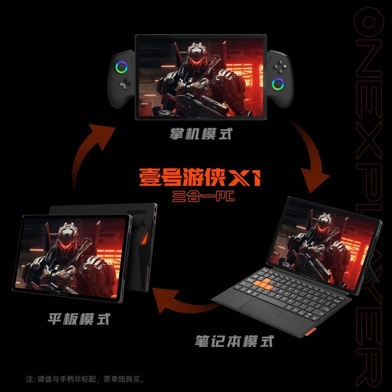 壹号游侠X1 OneXPlayer大屏游戏掌机10.59寸 4T ultra155H可拆手 - 图2