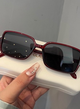 2025新款复古长方形黑色墨镜