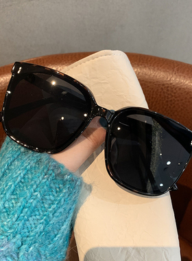 韩版复古2021新款方形米白色墨镜女大框黑色眼镜长圆脸太阳镜男潮