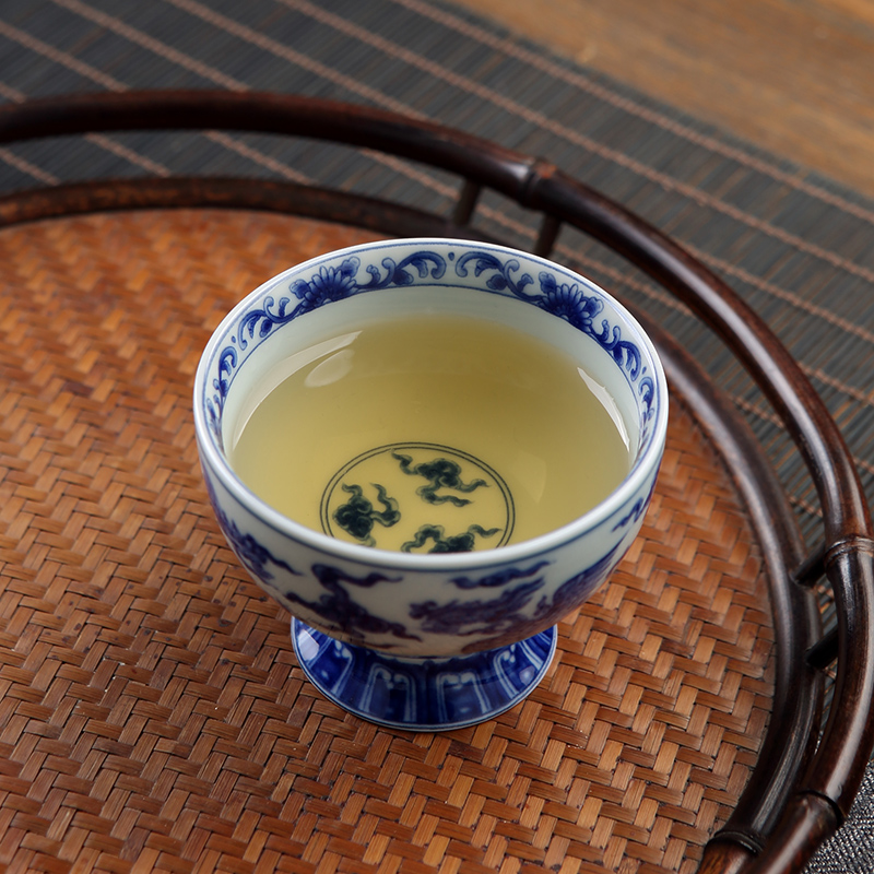 青花釉里红主人杯个人专用单杯家用送礼复古陶瓷品茗杯茶杯茶盏-图2
