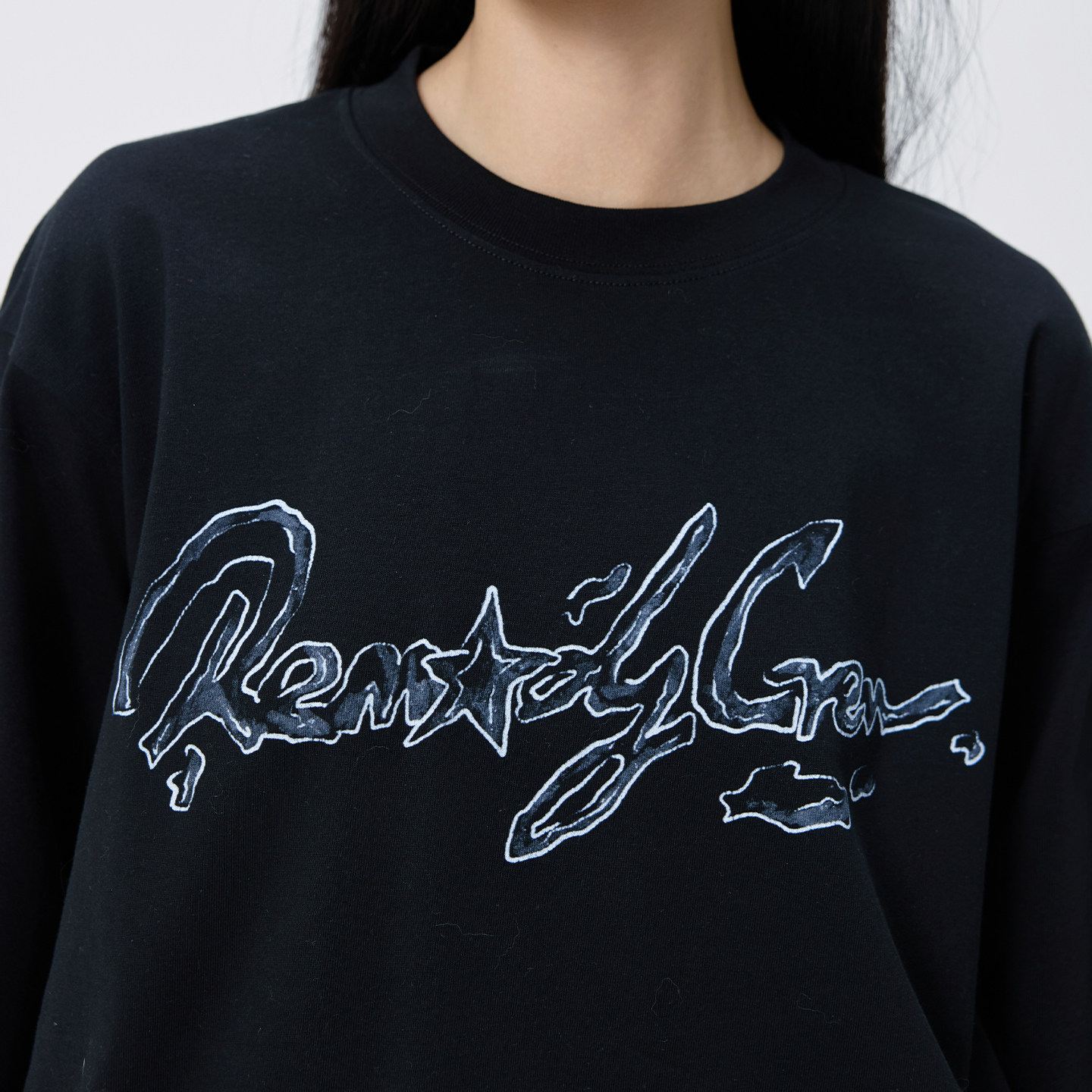 Remedy 美式水迹字体印花长袖T恤男女秋季新款情侣休闲打底衫上衣