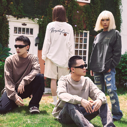 Remedy's national trend heavy couple long-sleeved T-shirt for men and women