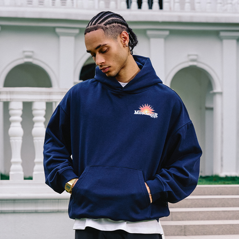 Remedy国潮秋冬款印花宽松帽衫外套美式潮牌休闲情侣连帽卫衣男女 - 图1