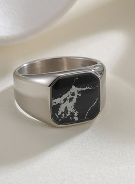 轻奢高级感铸造钛钢不掉色戒指男