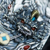 Резная креативная ветрозащитная зажигалка ручной работы на керосине, серебро 925 пробы