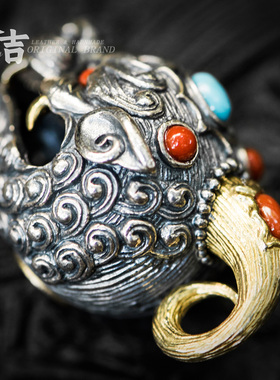 仓吉s925银招神兽复古时尚项链