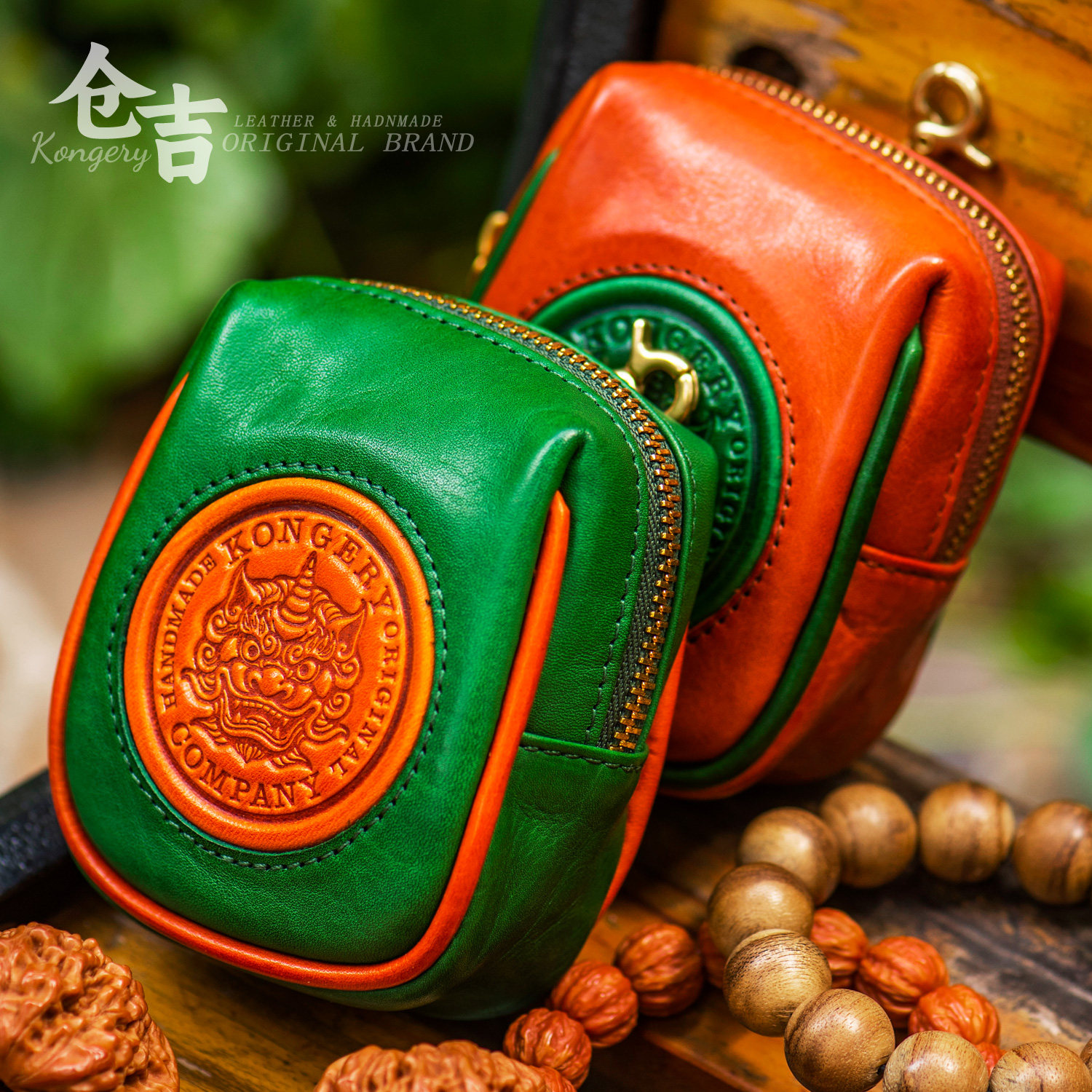 【貔貅藏珍】文玩收纳腰包！仓吉手工头层牛皮橄榄核桃手串零钱包,淘宝优惠券,粉丝福利购,淘宝优惠卷