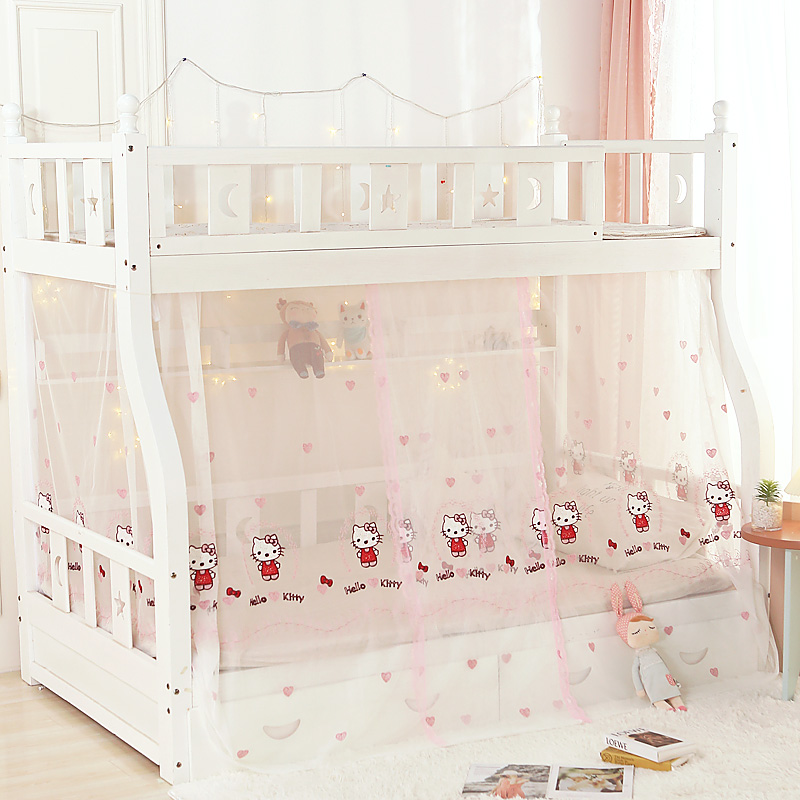 魔术贴子母床蚊帐儿童下床公主房高低双层床上下铺蚊帐家用1.51.2 - 图2