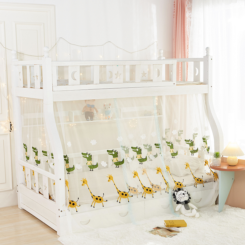 魔术贴子母床蚊帐儿童下床公主房高低双层床上下铺蚊帐家用1.51.2 - 图1