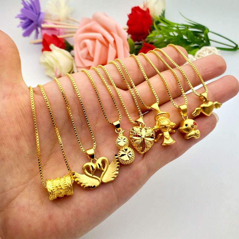 bq越南女镀k黄金色首饰沙金项链 贝茜项链