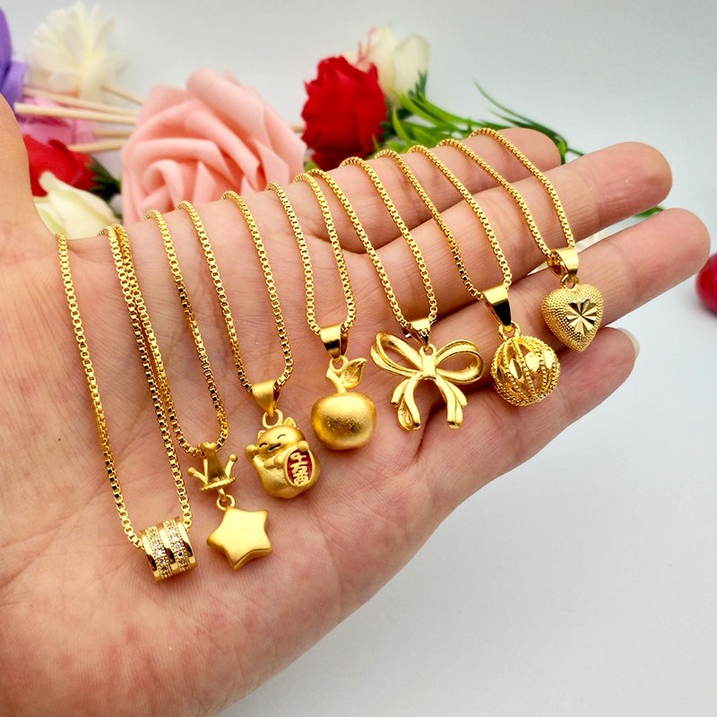 bq越南女镀k黄金色首饰沙金项链 贝茜项链