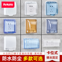 Type 86 Socket Switch Waterproof Case Protection Cover Toilet Plug Anti Splash Box Bathroom Panel Wall Insert Waterproof Hood
