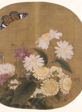 玉竹 仿古 单露柄 绢扇 宫扇 真丝 团扇