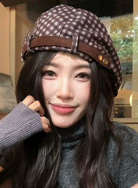老钱风棕咖色前进帽子女款