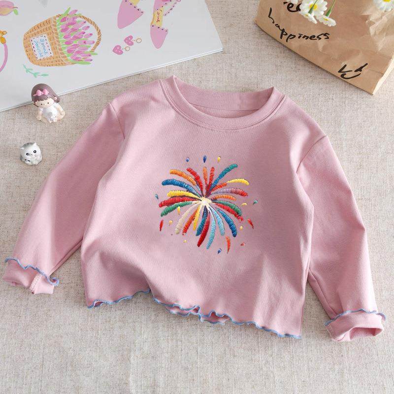 女童长袖T恤纯棉儿童花边圆领上衣宝宝中小童休闲百搭潮流打底衫,淘宝优惠券,粉丝福利购,淘宝优惠卷