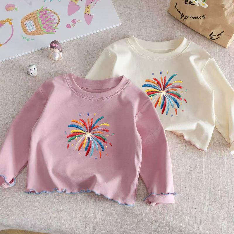 女童长袖T恤纯棉儿童花边圆领上衣宝宝中小童休闲百搭潮流打底衫,淘宝优惠券,粉丝福利购,淘宝优惠卷