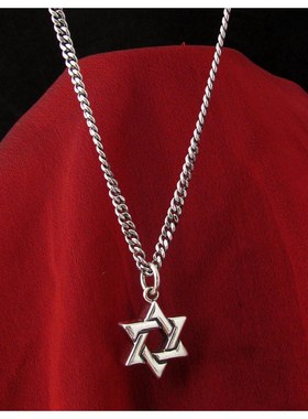 六芒星复古街头潮人风情侣项链