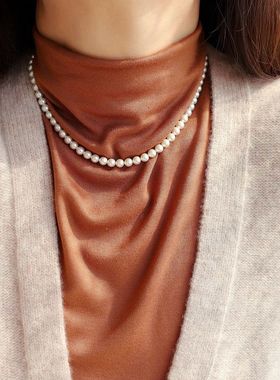 施华洛珍珠美春夏新款锁骨短项链