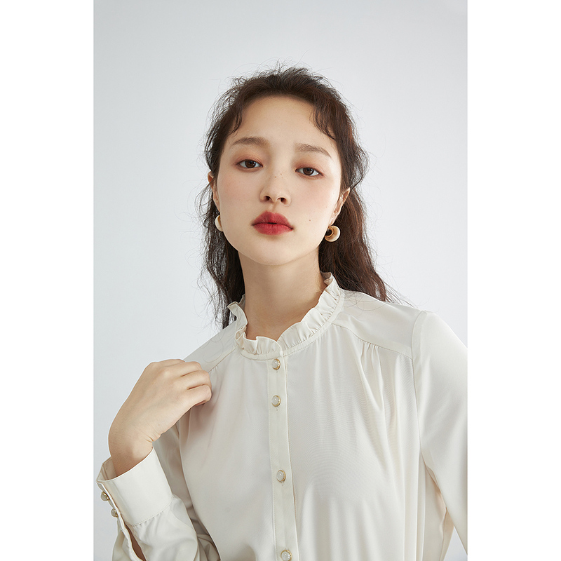 茵曼盐系秋季2022新款休闲小众衬衫 茵曼慢生活衬衫
