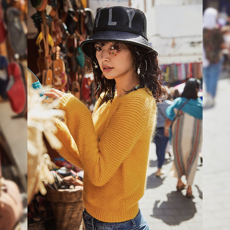 裂帛白色长袖2020年春装新款女毛衣 裂帛立天毛衣