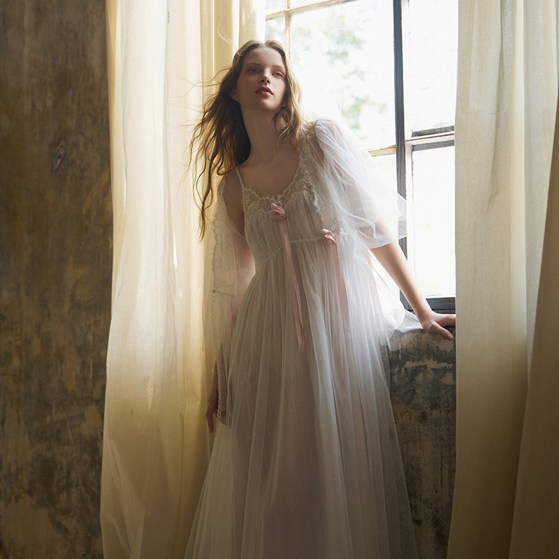 CA BRIDA【爱的梦纱】【黑标】新品浪漫皇式长拖尾薄纱睡袍P115D1,淘宝优惠券,粉丝福利购,淘宝优惠卷