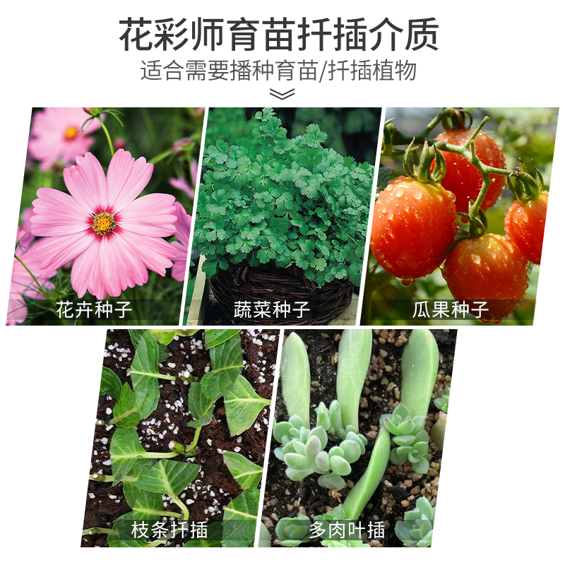 虹越花彩师育苗扦插介质1.6L园艺通用营养土种子种苗盆栽植物专用 - 图2