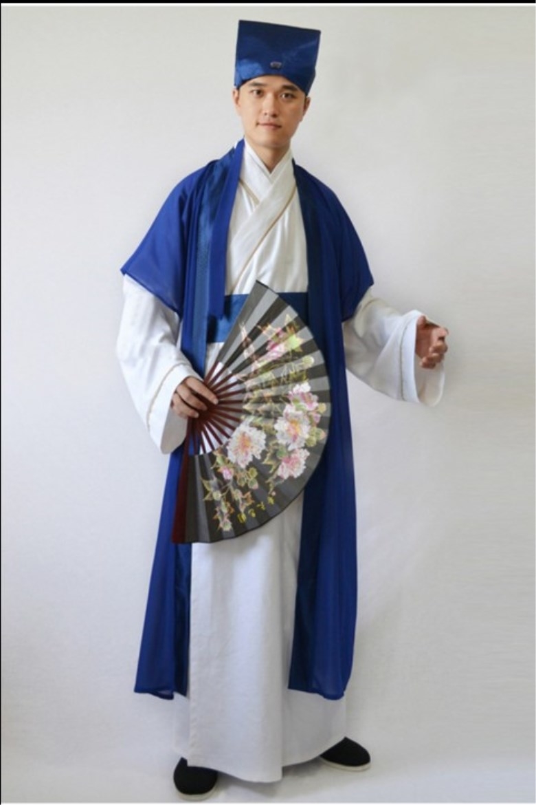 蜜糖依恋旗舰店古装书生服装古代民族演出服唐装汉服男式中国风秀才装才子演出服0