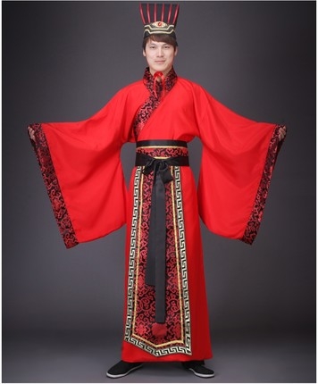 蜜糖依恋旗舰店新款演出服唐装汉服直裾曲裾男女情侣古代汉代结婚服中式婚礼服装1