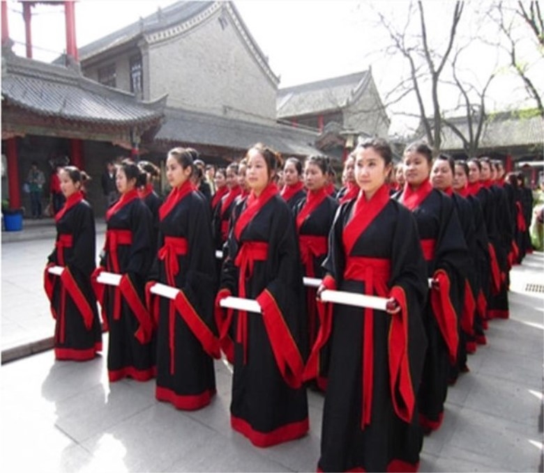 蜜糖依恋旗舰店秋冬古装老师演出服古典汉服仙女襦裙影视侠客成人毕业礼服祭祀服3