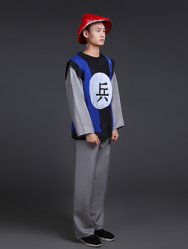 蜜糖依恋旗舰店衙役影视演出戏服狱卒兵服清朝卫服兵服马甲清朝官服 清兵服装1