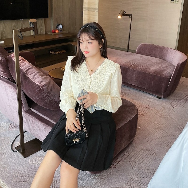 采多宝大码女装2021秋冬新款衬衫 caidoble采多宝蔡大码女装