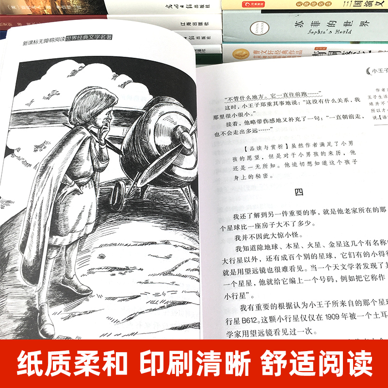 六年级经典书目课外阅读全17册失落的一角童年爱的教育七号梦工厂鲁滨逊漂流记狼王梦十五岁的小船长活了100万次猫苏菲世界6非必读-图2