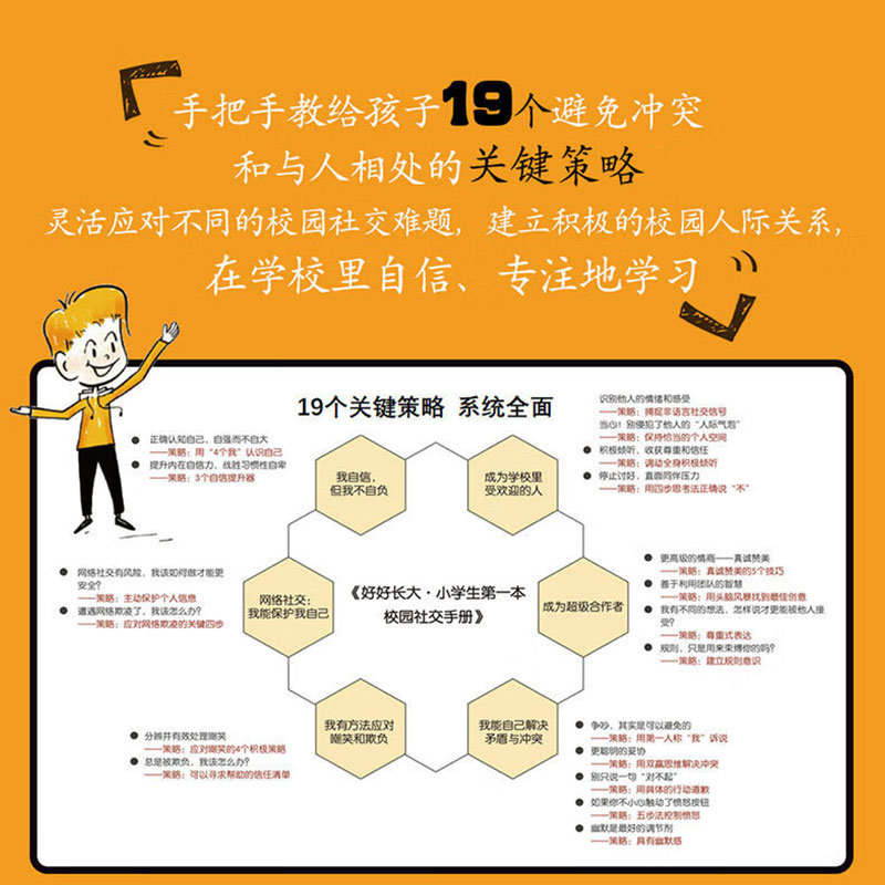 好好长大小学生第一本校园社交手册 幼小衔接校园社交攻略 6-12岁儿童如何与同学相处培养高情商的孩子漫画心理学书籍课外书一年级 - 图0