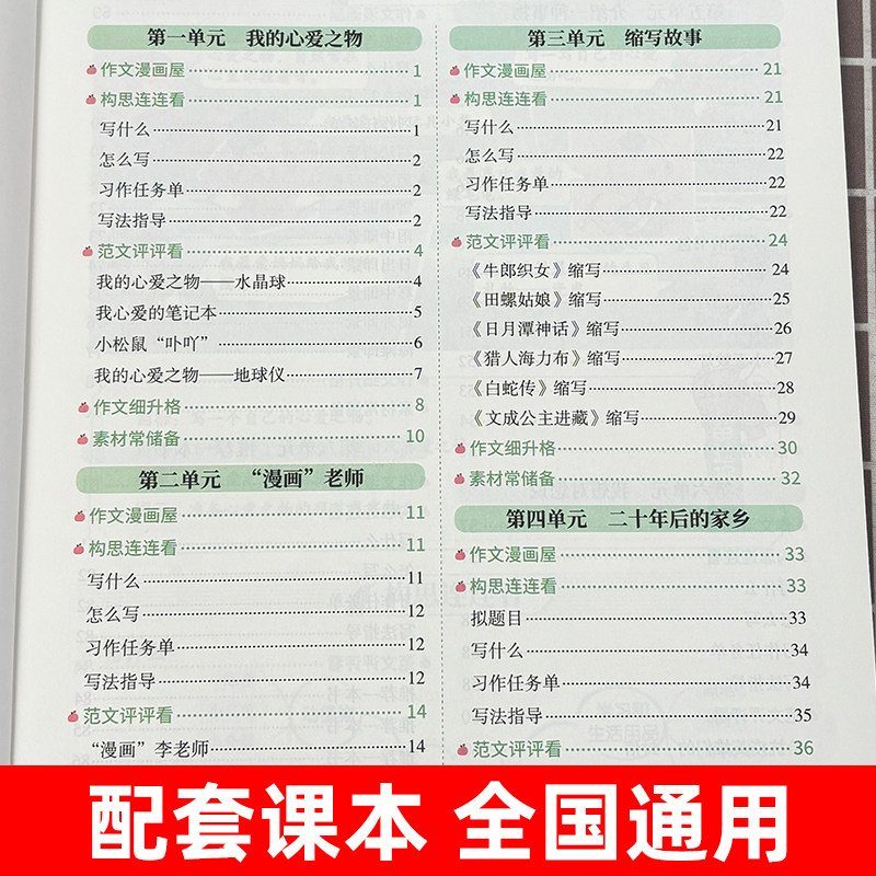乐学熊 2025小学生同步作文三四五六年级上下册人教版教材同步配套作文书小学语文阅读理解专项训练写作素材技巧范文满分作文大全