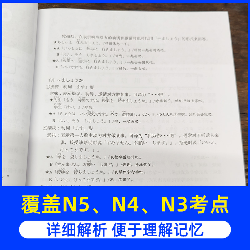 新日本语能力测试50天逐级突破 N5N4N3语法天天学第二版第2版日语三级四级五级语法训练日语考试辅导书日语初级自学教材-图3