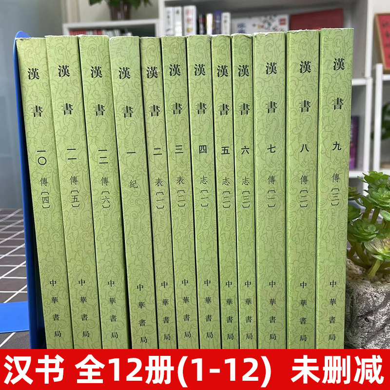 汉书全套12册繁体竖排平装点校本注释 中华书局正版二十四史繁体竖排系列 汉书全本(汉)班固著(唐)颜师古注中国古代纪传体历史书籍 - 图0