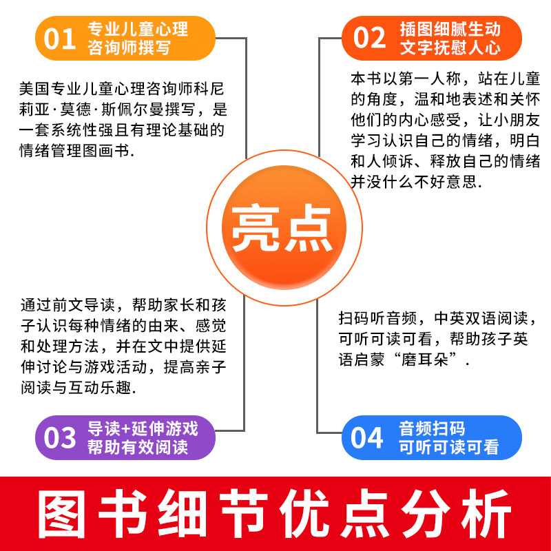 我的感觉系列8本儿童情绪管理情商教育绘本0-3-4-6周岁中英文双语宝宝绘本经典启蒙阅读婴幼儿园性格培养漫画书籍