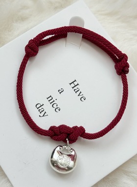 萌甜银坨坨小胖福袋本命年红绳红色简约手链手绳情侣款送女友